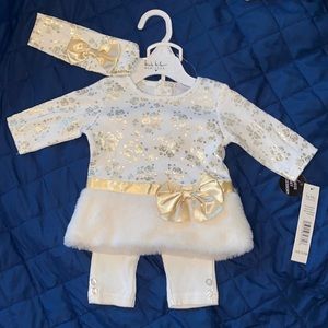 NWT Nicole Miller two piece set w/ headband